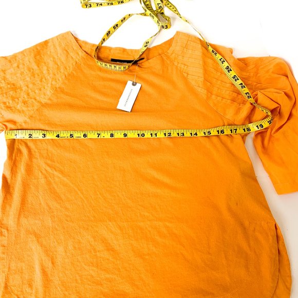 NWOT anthropologie charlotte pintucked top in honey yellow - Picture 5 of 6